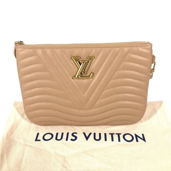 LOUIS VUITTON M68478 New Wave Zip Pochette Bag pouch with strap Clutch bag - Picture 1 of 13